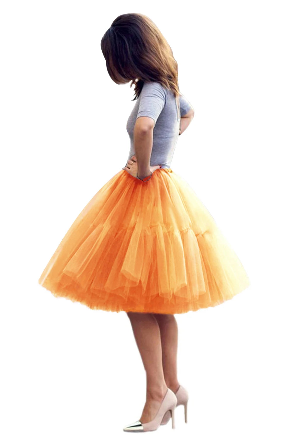Multi-layer Tulle Tutu Skirts Fuchsia 6 Layers Fluffy Petticoat Underskirt Princess Ball Gown Women Halloween Party Skirt
