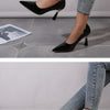 Schuhe Damen 2024 Trend Neue Sommer Rote Absätze Elegante Damen Schwarze Pumps mit Absatz Spitz zulaufende Pumps Kleid Leder Weiße Damenschuhe