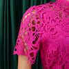 Elegante Jumpsuits & Rompers für Damen Rundhals Spitze Patchwork Kurzarm Gürtel Hohe Taille Luxus Geburtstagsparty Abend Outfit