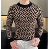 Herbst Winter Samt Strickpullover Herren Langarm Rundhalspullover Slim Fit Business Freizeit Strickwaren Tops Herrenbekleidung