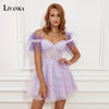 LIVANKA  Fashionable Sheath Homecoming Dresses For Women Pearls Pleat Ruched Satin Vestidos De Festa Customized Plus Size
