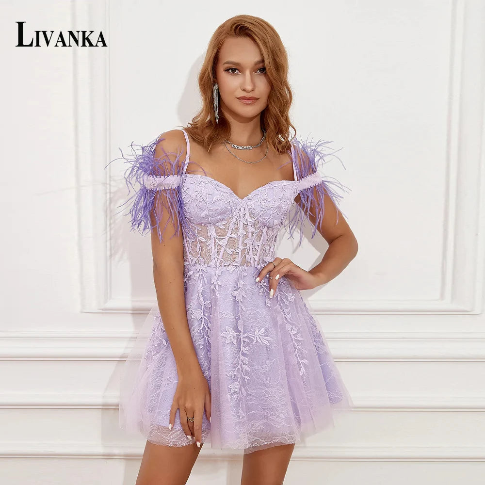 LIVANKA  Fashionable Sheath Homecoming Dresses For Women Pearls Pleat Ruched Satin Vestidos De Festa Customized Plus Size