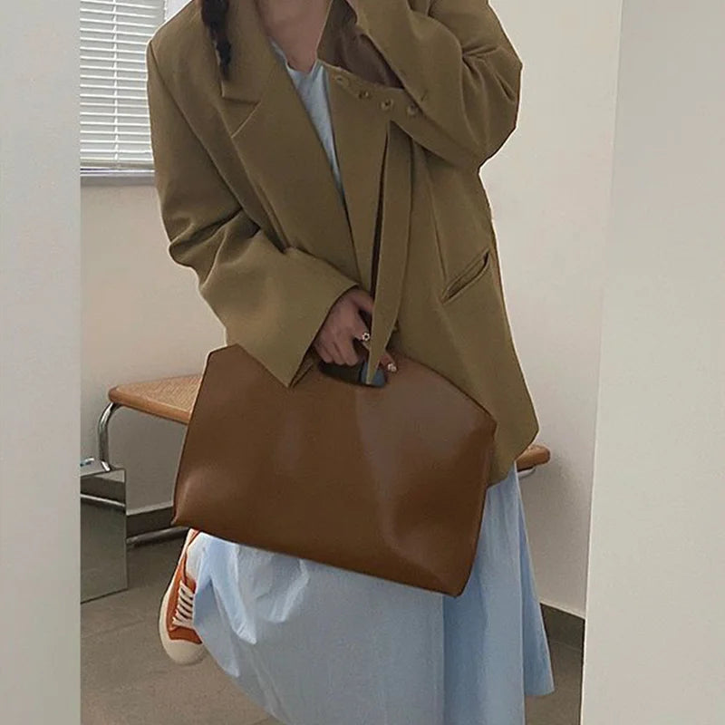 Damenhandtasche, neue Aktentasche mit großem Fassungsvermögen, modische, vielseitige Pendler-Tasche, Leder-Aktentasche, Umschlag-Clutch-Tasche