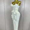 Sexy Fashion White Elegant Strapless Flower Bodycon Long Dress Women Casual Streetwear Club Birthday Party Slim Elegangt Dresses
