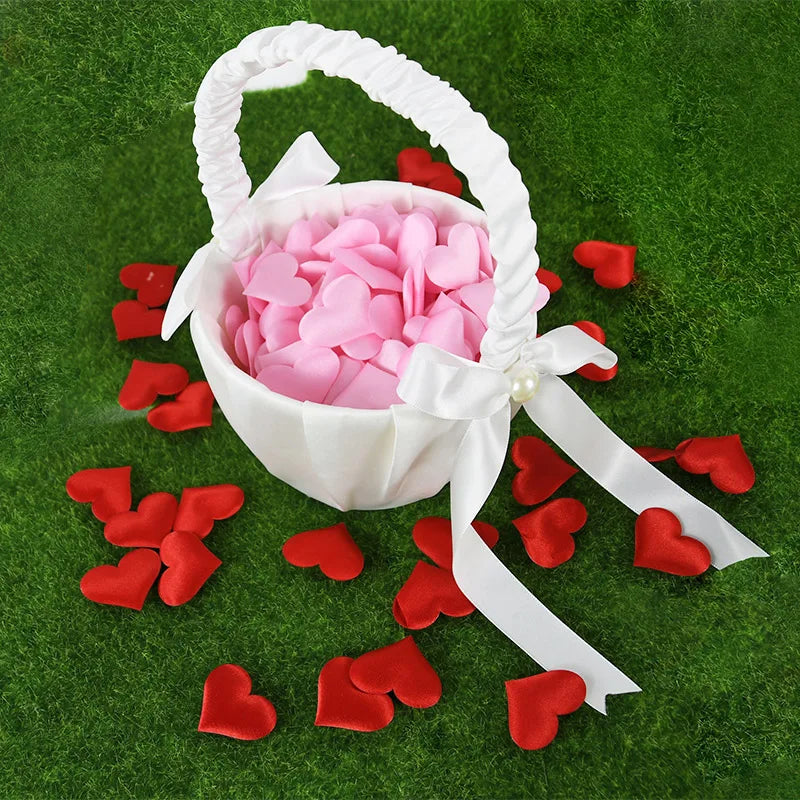 100/200 Stück künstliche Liebe Herz Blütenblätter Valentinstag Hochzeit Party Konfetti Blütenblätter Schwamm Satin Stoff Tisch Bett Dekorationen