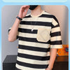 Casual Short Sleeve T Shirt Men'S For 2025 Summer Tshirt Top Tees Striped Brand Fashion HIP HOP Clothes OverSize 3XL T-Shirt