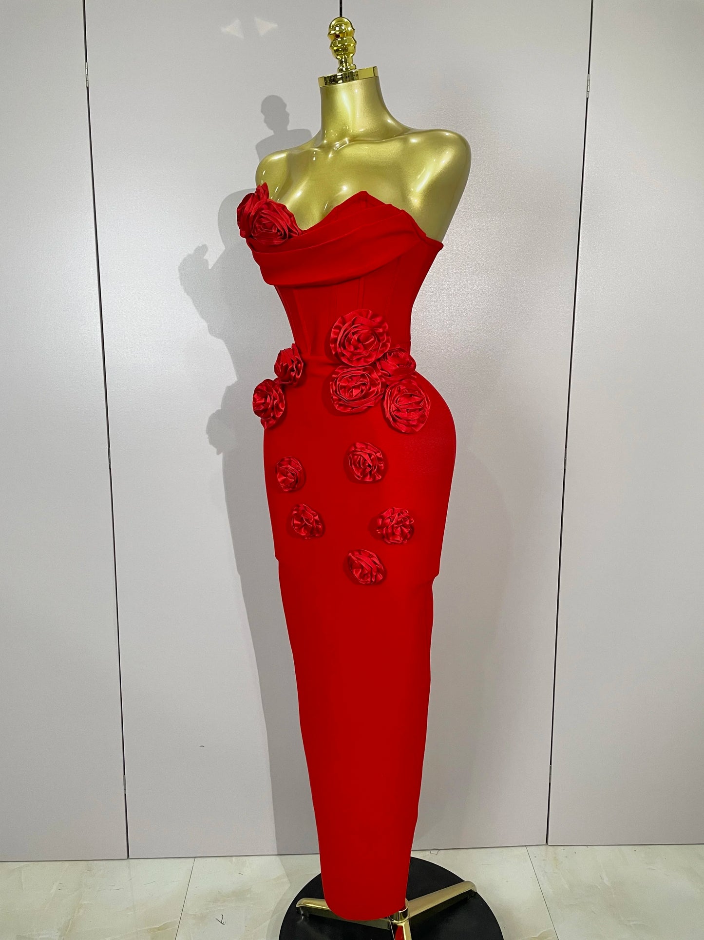 Sexy Fashion White Elegant Strapless Flower Bodycon Long Dress Women Casual Streetwear Club Birthday Party Slim Elegangt Dresses