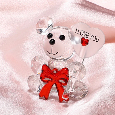 Valentinstag Geschenk Ich liebe dich Kristallbär Künstliche Rosenlehrer Muttertag Hochzeit Geburtstag Party Geschenke für Gäste