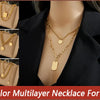DIEYURO 316L Stainless Steel Square Green Red Zircon Pendant Necklace For Women Classic Luxury Girls Jewelry Chain Birthday Gift