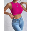 Women's Solid Ribbed Crop Tank Top Casual Sleeveless Basic Summer Top Comfortable Fit Fashionable Trendy