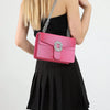 Crocodile Embossed Shoulder Bags For Women Flap PU Leather Fashion Rhinestone Decor Small Square Crossbody Bag Designer Handbag