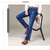 Business Men's Jeans Casual Straight Stretch Fashion Classic Blue Black Work Denim Trousers Male Brand Clothing