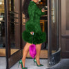 Vintage Mini Dress Women African Spring Feather Fall Sexy Bandage Long Sleeve Africa Bodycon Party Vestidos Birthday Streetwear