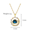 Stainless Steel Zircon Planet Star Pendant Necklace For Women Elegant Aesthetic Clavicle Chain Necklace Jewelry Party Gift