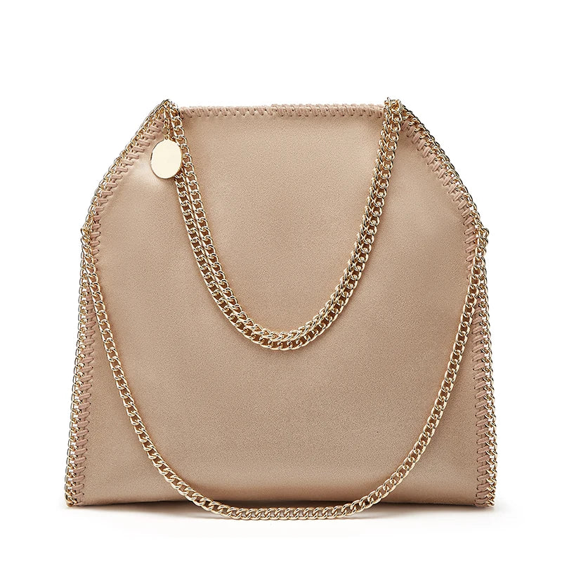 Designer's retro braided chain environmental microfiber handbag Women's new fashion multi-functional large capacity shoulder bag