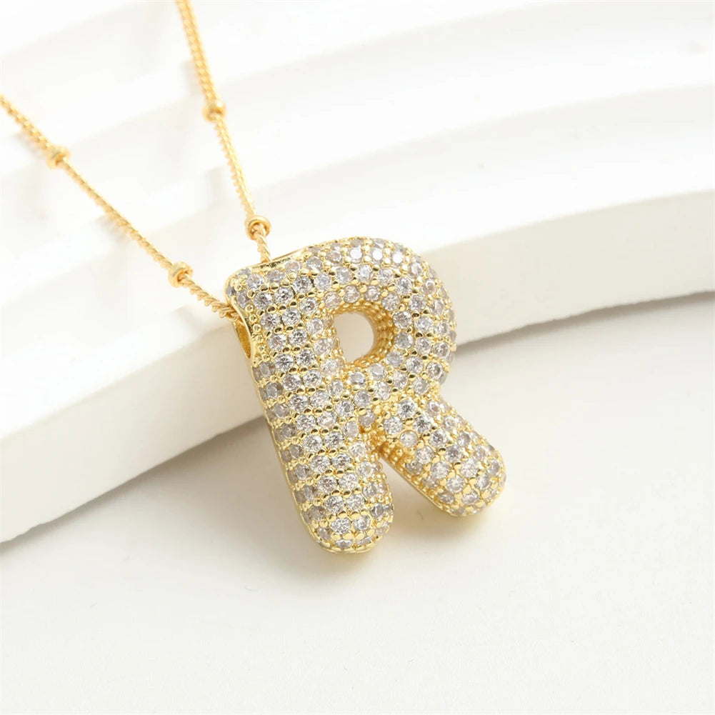 Vintage Edelstahl Golden Buchstaben Anhänger A-Z Alphabet Anfangsbuchstabe Halskette für Frauen Panzerkette Kragen Schmuck Geschenk
