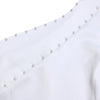 White 2 Piece Sets Women Outifits Autumn Slanted Shoulder Nail Bead Top Pants Two-piece Party Lady Matching Sets OL Fashion Suit