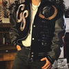 Bestickte College Jacke Herren PU-Lederärmel Oversized Bomberjacken Damen Baseball Mäntel Streetwear Herren Kleidung