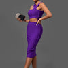 Bandage-Kleider für Damen 2022 Lila Bodycon-Kleid Abendparty Elegant Sexy Cut Out Midi Geburtstag Club Outfit Sommer Neu
