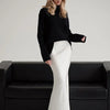 Wolfeel Freizeit Satin Damenrock Frühling Sommer Mode Locker Hoher Bund Maxi Röcke Elegant Einfacher Satin-Fischschwanzrock