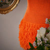 2026 Y2K TikTok Hot One Shoulder Crochet Dress Orange Fringe Bodycon Mini Dress for Vacation Party Clubwear