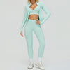 SWELTERING 2/3PCS Seamless Yoga Set Gym Clothes Sportswear Fitness Suits Women Workout Bra Crop Top Long Sleeve Sports Suits