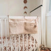 Neuer dicker Plüsch Babybett Hängetasche Tragbare Doppeltaschen Neugeborenen-Bett Spielzeug Organizer Tasche Bettkopfteil Aufbewahrungstasche