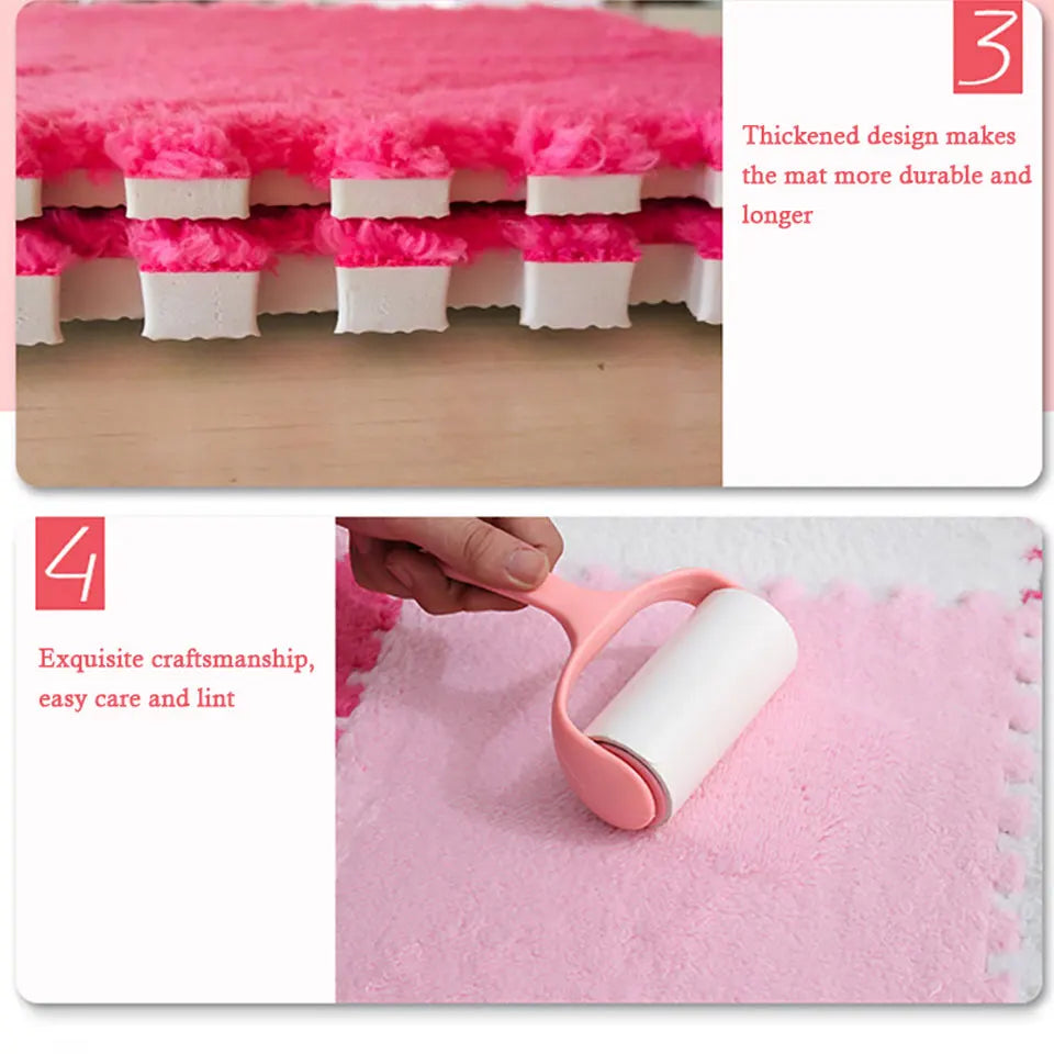 Eva-Schaumstoff-Puzzle-Teppich, weiche Plüsch-Kindermatte, Babyspielzeug, Baby-Spielmatte im Kinderzimmer, warmhaltende Spielmatte