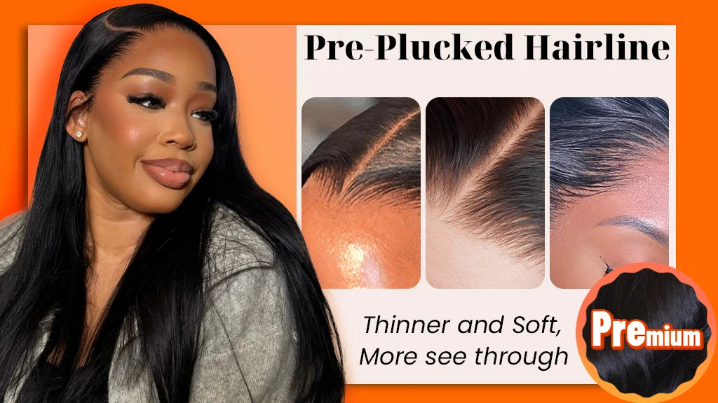 Ombre Brown Wear Go Human Hair Wigs Pre-Styled Layered Cut Kinky Curly Wig HD 7x5 Glueless Pre-Cut Wig for Quick Installation
