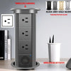 Motorized Lifting Pop Up Tower Power Outlet Hidden Mounted Kitchen Worktop USB Type C Socket with Speaker Wireless Charging