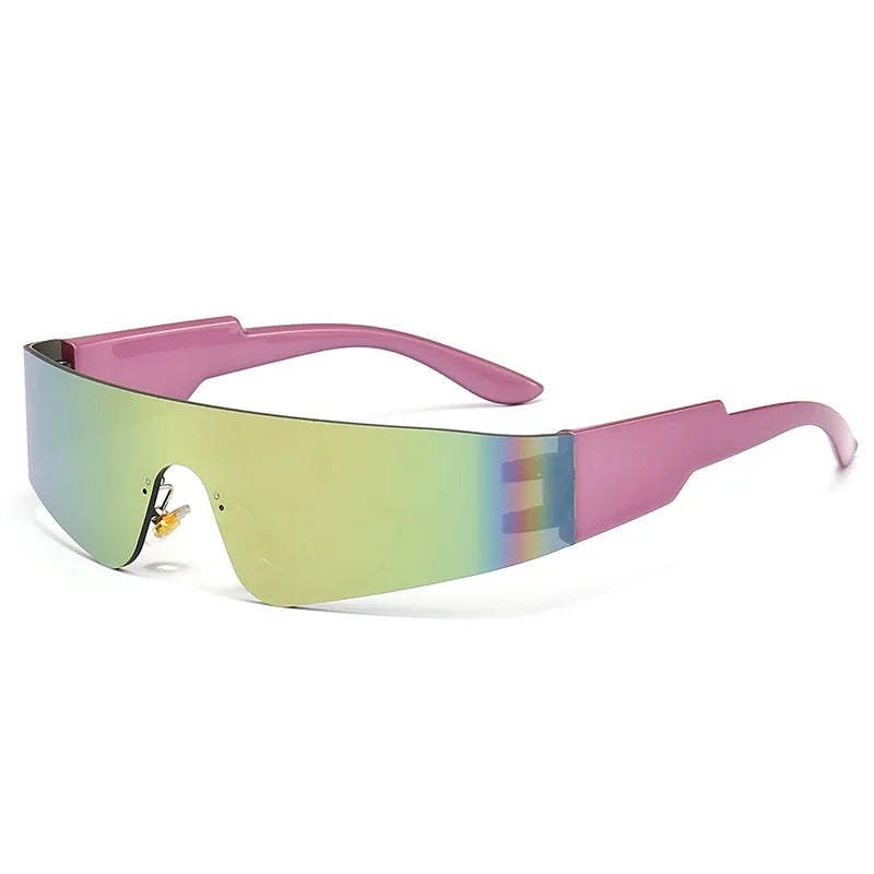 Neue Mode Bunte Sport-Sonnenbrillen Damen Cyberpunk Randlose Sonnenbrille Anti-UV Fahr-Sonnenbrille UV400 Oculos De Sol