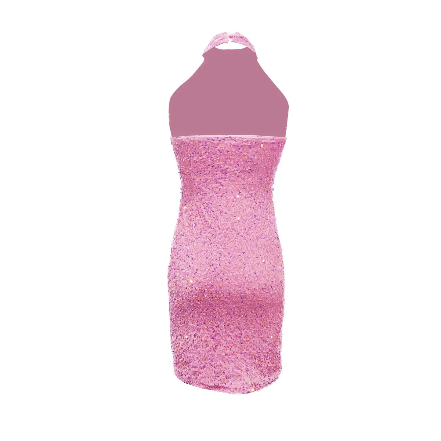 Women Formal Dresses Evening Ladies Solid Color Glitter V Neck Backless Sleeveless Ruched Sequin Bodycon Evening Gown Petite