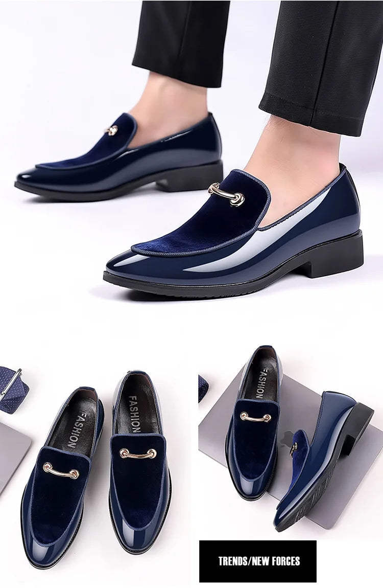 Herren Party Schuhe Schwarz Luxus Herren Formelle Lederschuhe Slipper Lackleder Business Casual Schuhe Loafer Große Größen Zapatos