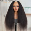Yaki Straight U-Part-Perücken für schwarze Frauen, Kinky Straight U-Part-Perücke Echthaar Kurz Schwarz Braun U-Part-Perücke Kinky Straight Clip