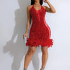 Elegant Luxury Sequins See Through Feather Mini Dress Celebrity Halter Backless Women‘s Sexy Birthday Party Nightclub Vestidos