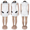 Ladies Streetwear Sleeveless Bodycon Dress 2024 Summer Autumn Women Mini Dresses Women Sweatshirts White Black Dress Clothing