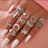 50pc/Lot Jewelry Factory In Stock Finger Rings Women Gold Antique Silver Plate Enamel Opal Crystal Snake Jewelry Party Bar Girl