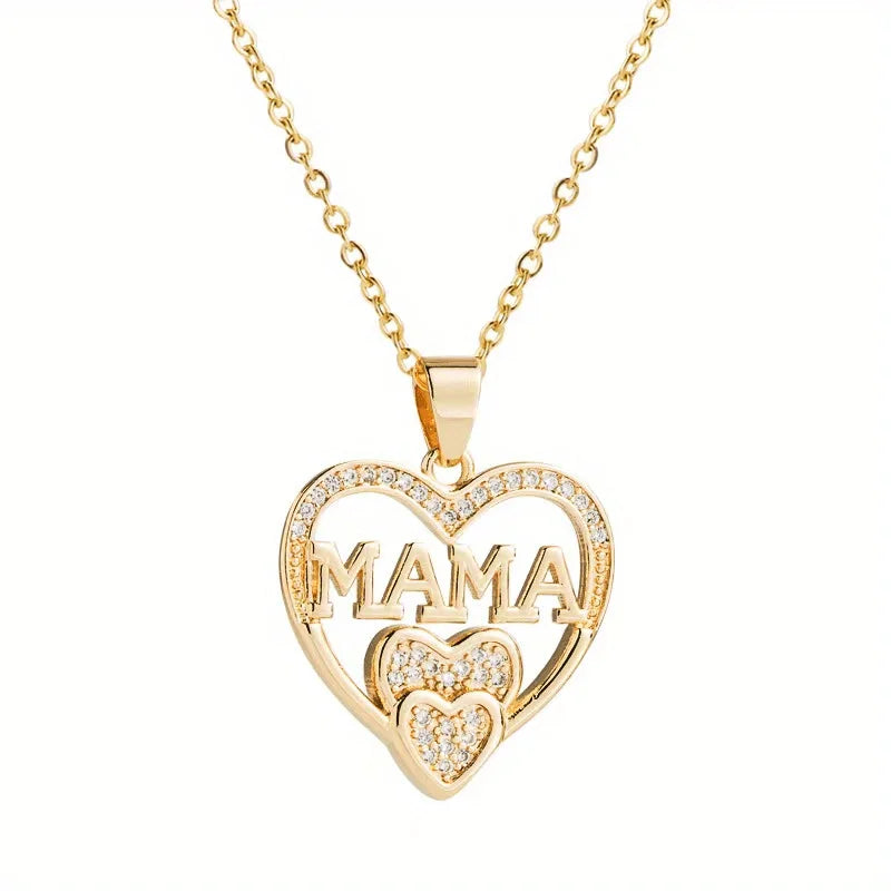 Damen-Halskette mit Mama-Buchstaben, trendiger Partyschmuck, Weihnachts-Halloween-Geschenk, Valentinstagsgeschenk für Frauen, Mütter, Familie, Freunde