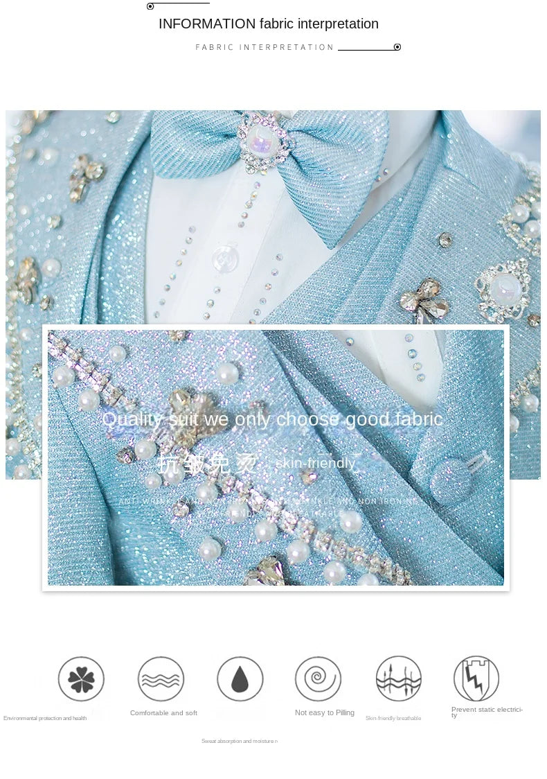 Baby Boy Suit Children's Piano Performance Evening Dress Blazers Sets Boys Suits For Weddings Traje De Niño Para Bautizo A3742