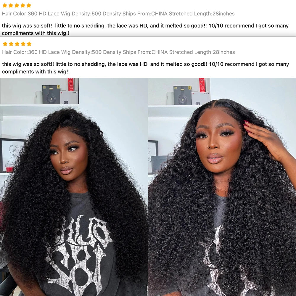 500 Density Lace Wig Human Hair Afro Kinky Curly Wig Human Hair 13x6 Hd Lace Frontal Wig High Density Thick Wigs Real Human Hair