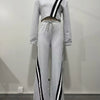 CM.YAYA Fashion Striped Splicing Women's Set Long Sleeve Sweatshirt and Sweat Pants Tracksuit 2024 Winter Two 2 Piece Set Outfit