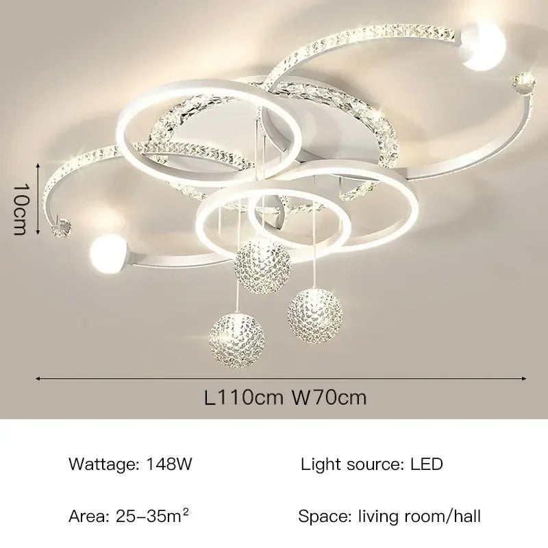 Moderne minimalistische LED-Deckenleuchte, personalisierte kreative Ring-Wohnzimmerleuchten, goldene Atmosphäre, Schlafzimmer-Arbeitszimmer-Kronleuchter