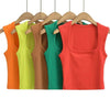 Deep Square Collar Vests 2025 Summer New Fashion Sexy Women's Crop Tops Sling Vest Camis