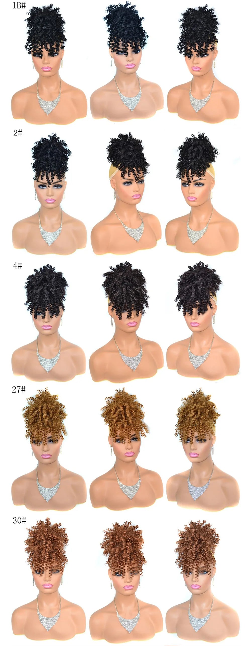 Synthetic Afro Puff Drawstring Ponytail Hair Bun 10 Inch Short Afro Kinkys Curly Afro Bun Extension Hairpieces Large Size