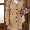 Autumn Winter New Mid-Length Elegant Woolen Coat Button Stand Collar Slim Fit Tweed Durable Fashionable Outerwear