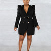 CM.YAYA Elegant Women  Blazer  Women 2022 Autumn Winter Streetwear Robe Femme Blazer Style Bodycon Midi Dress Female Clothing