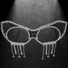 Stonefans Simple Rhinestone Cat Eye Glasses Frames Jewelry for Women Statement Spectacle Eye Decoration No Lens Eyewear Gift
