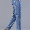 Frühlings Herren Hellblaue Slim Jeans Stylische Lässige Stretch Denim Hose Klassische Chinohose Rauchgrau