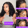 13x4 Kurze Bob Perücke Echthaar Deep Wave 100% Brasilianische Lockige Echthaar Perücken Transparente Spitze Front Perücken Für Frauen Vorgezupft