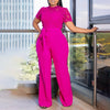 Elegant Jumpsuits & Rompers for Women O Neck Lace Patchwork Short Sleeve Sashes High Waisted Luxury Birthday Party Dinner Outfit